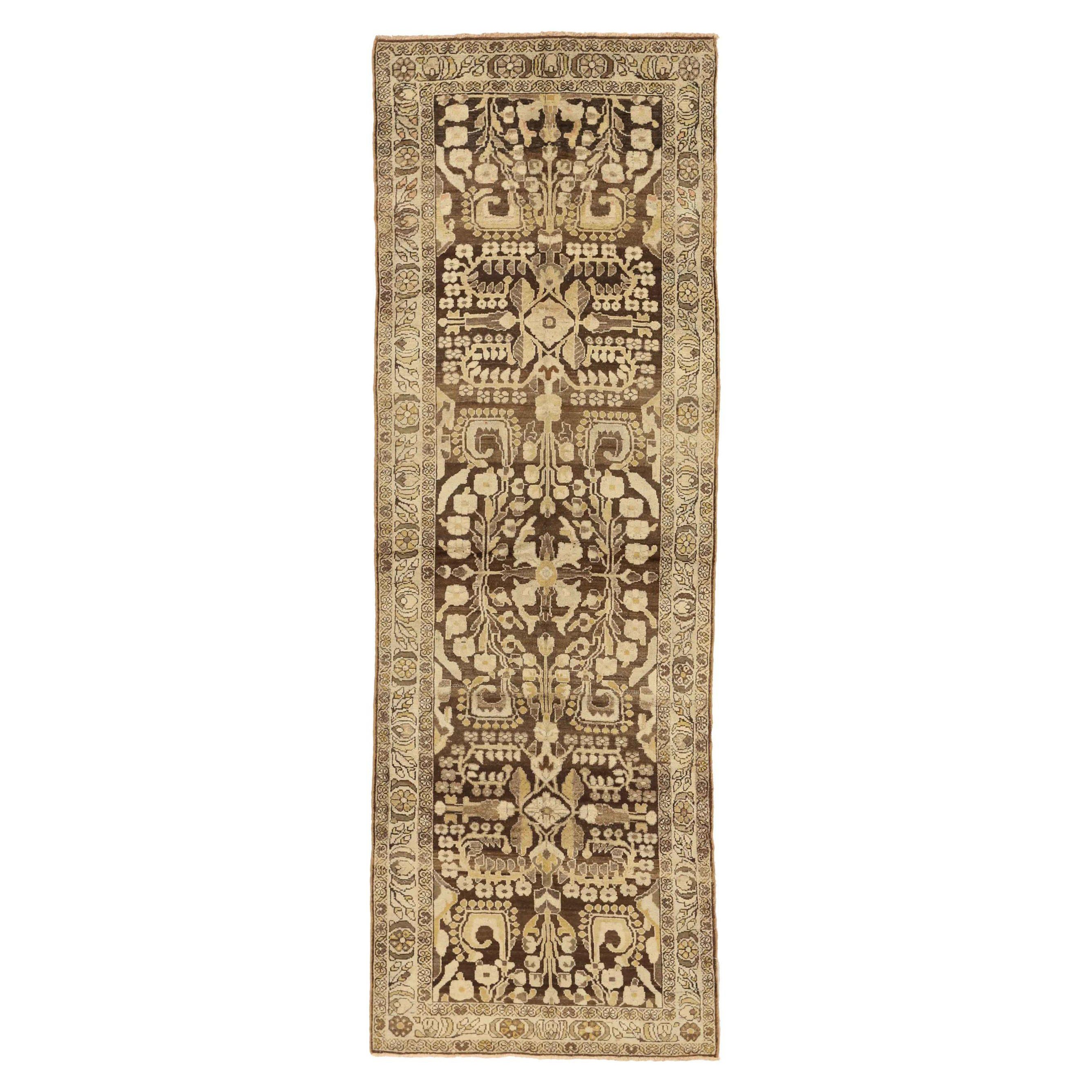 Persian Bakhtiari Small Rug - Wool Brown Ivory Design - 75531