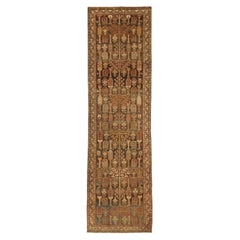 Persian Bakhtiari Runner Rug - Wool Brown Ivory Red Design - 75551
