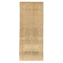 Persischer Hamadan Läufer Teppich - Wolle Braun Elfenbein Design - 75533