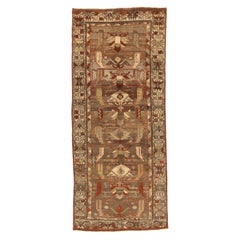 Persian Zanjan Small Rug - Wool Brown Ivory Red Design - 75568