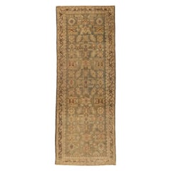 Persian Malayer Small Rug - Wool Green Ivory Pink Design - 75570