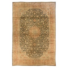 Persian Kerman Over Size Rug Circa 1910 - Wool Brown Ivory Pink Design - 75574