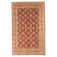 Persische Yazd-Teppiche Circa 1940 - Wolle Elfenbein Rot Design - 75592