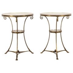 Pair of 19th Century Louis XVI Style Gilt Bronze Gueridons