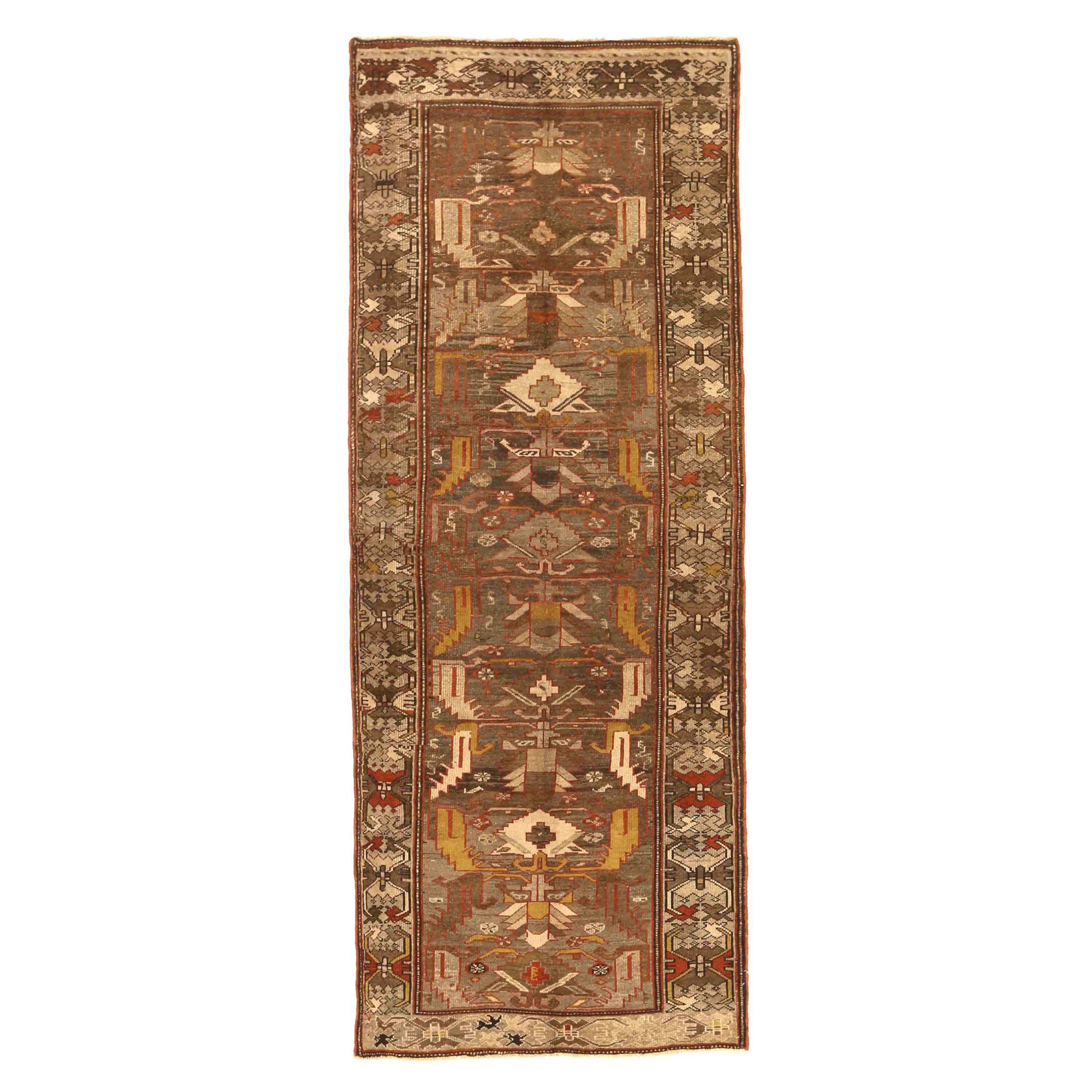 Persischer Zanjan Small Teppich - Wolle Braun Elfenbein Gelb Design - 75567