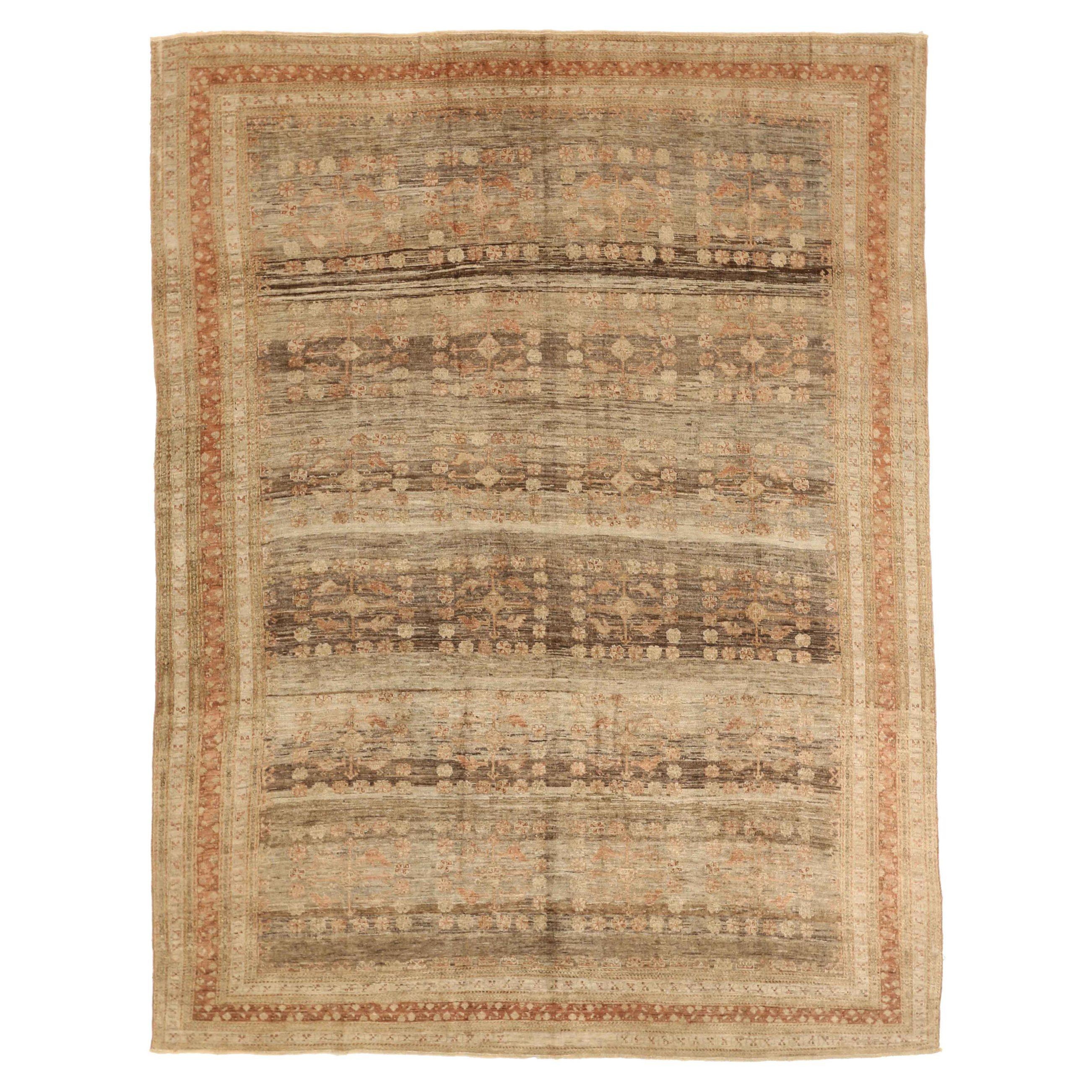 Persische Shiraz Bereich Teppiche Circa 1880 - Wolle Brown Elfenbein Rot Design - 75597