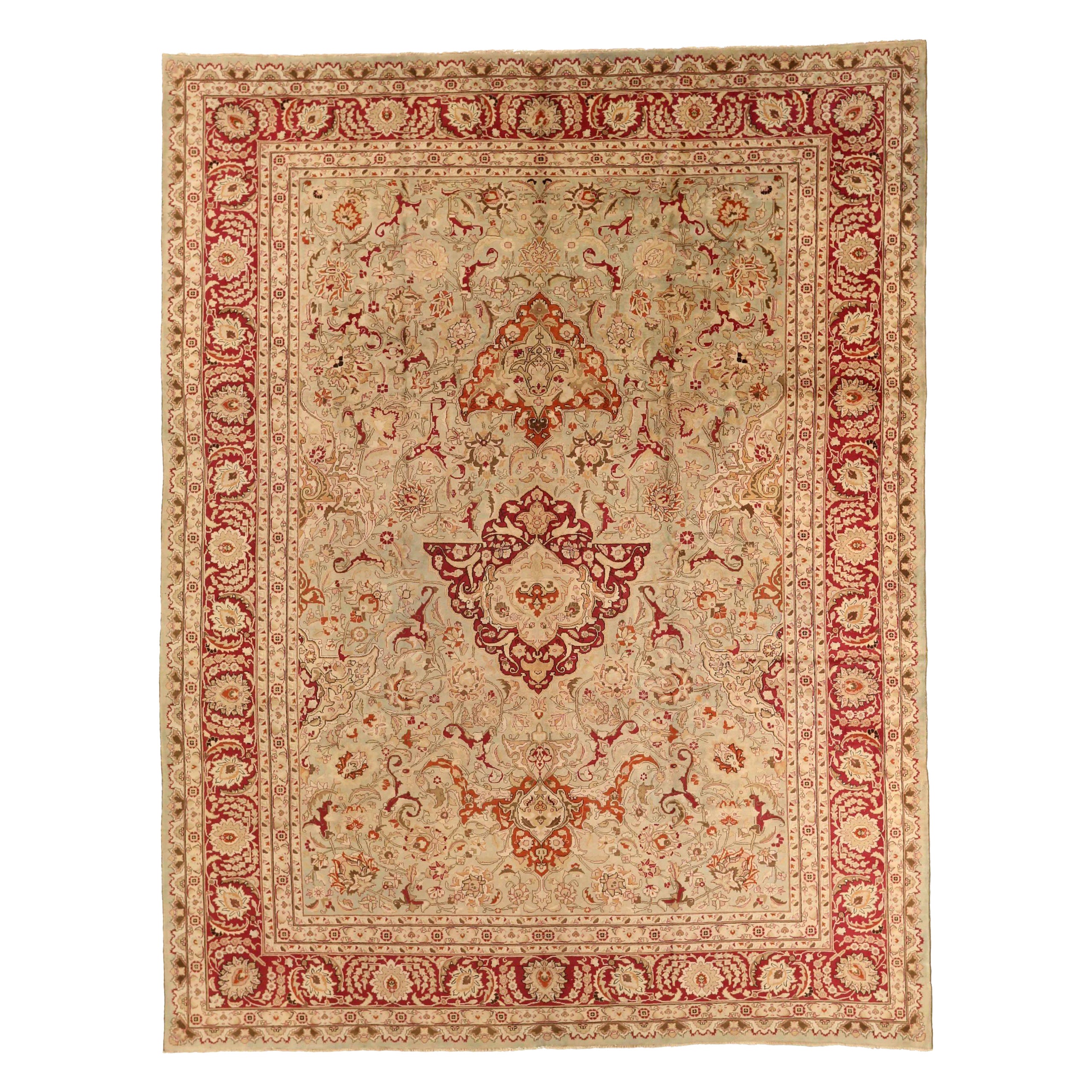 Alfombras Persas Mashad Circa 1910 - Lana Diseño Rojo Marfil - 75588