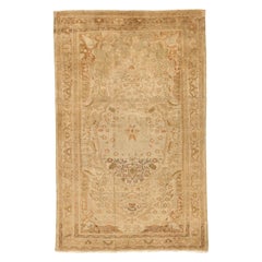 Persian Farahan Small Rug - Wool Green Ivory Pink Design - 75623