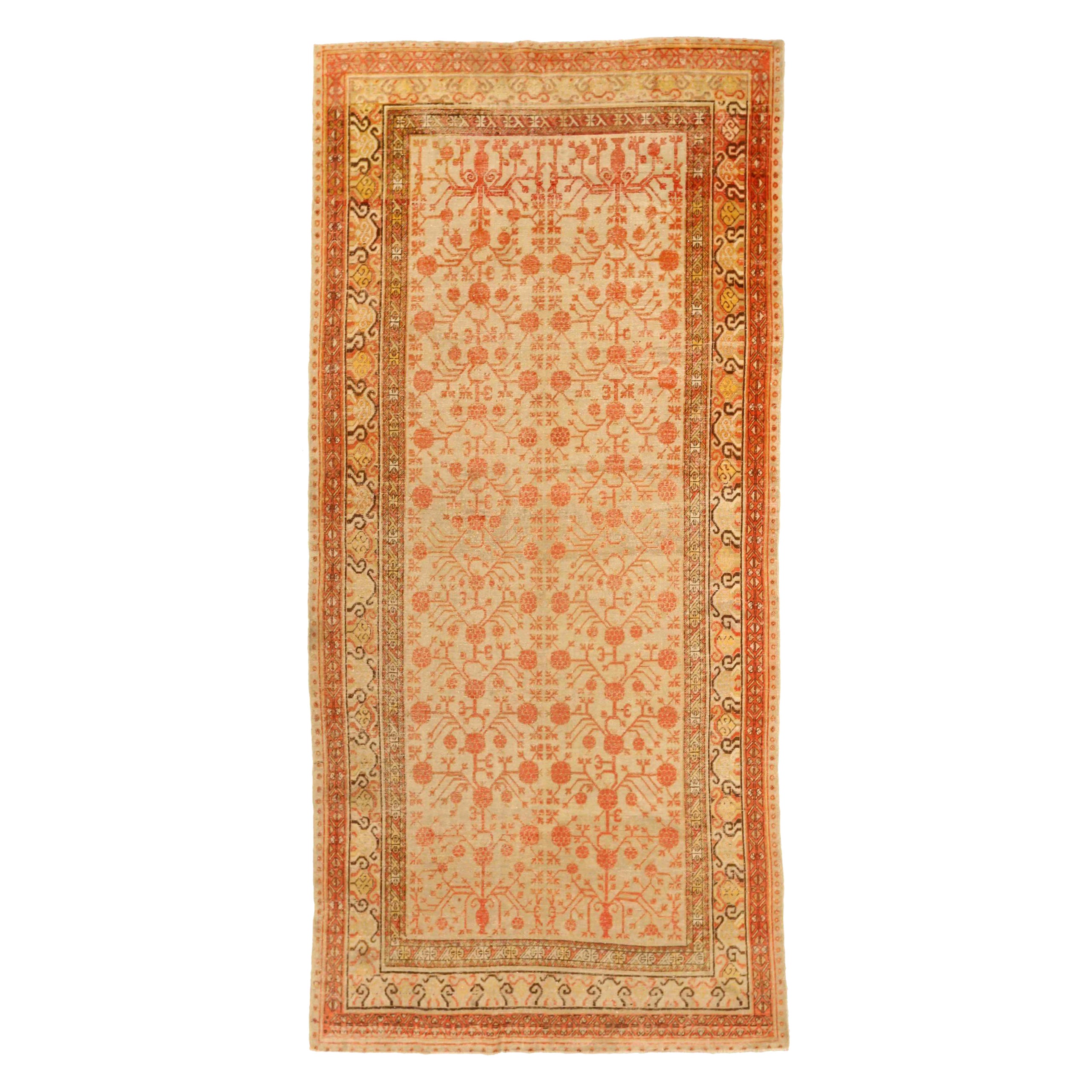 Alfombras Persas Khotan - Lana Marfil Rojo Amarillo - 75589
