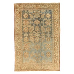 Persischer Malayer Kleiner Teppich - Wolle Blau Braun Grau Elfenbein Design - 75625