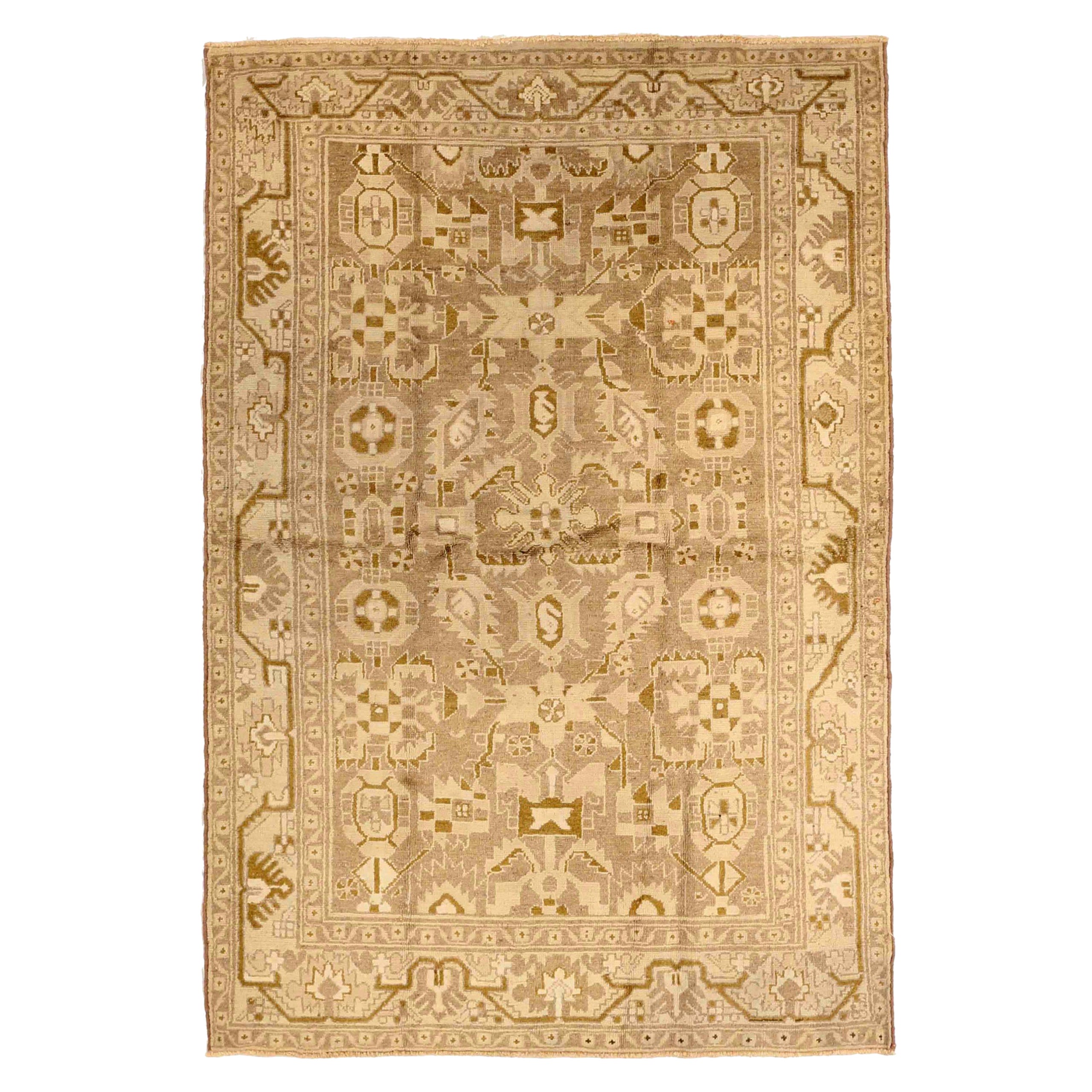 Alfombra Persa Malayer Small - Lana Marrón Marfil Taupe Design - 75627