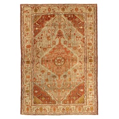 Alfombra Persa Malayer Small - Lana Verde Marfil Rojo Design - 75630