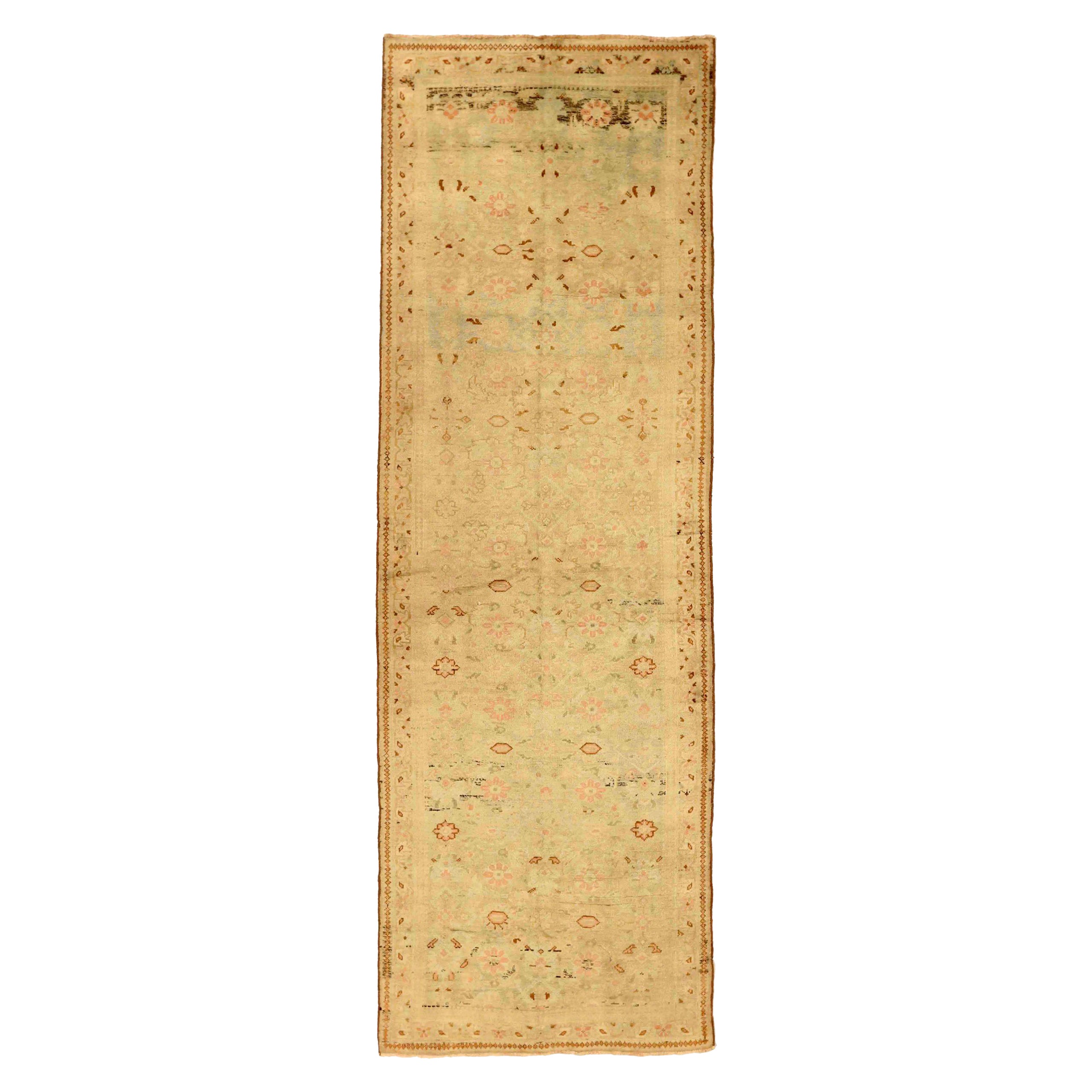 Persische Mahal-Teppiche - Wolle Grün Elfenbein Rosa Design - 75611