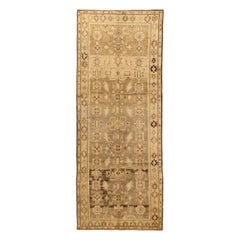 Persian Hamadan Small Rug - Wool Brown Ivory Taupe Design - 75613