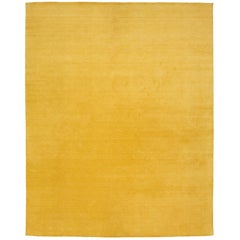 Alfombra de lana de felpa Gabbeh moderna hecha a mano en amarillo de Apadana