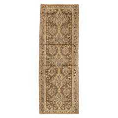 Persischer Saveh Läufer Teppich - Wolle Braun Elfenbein Design - 75620