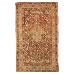 Petit tapis persan Bakhtiari Circa 1910 - Laine Brown Ivory Red Design - 75657