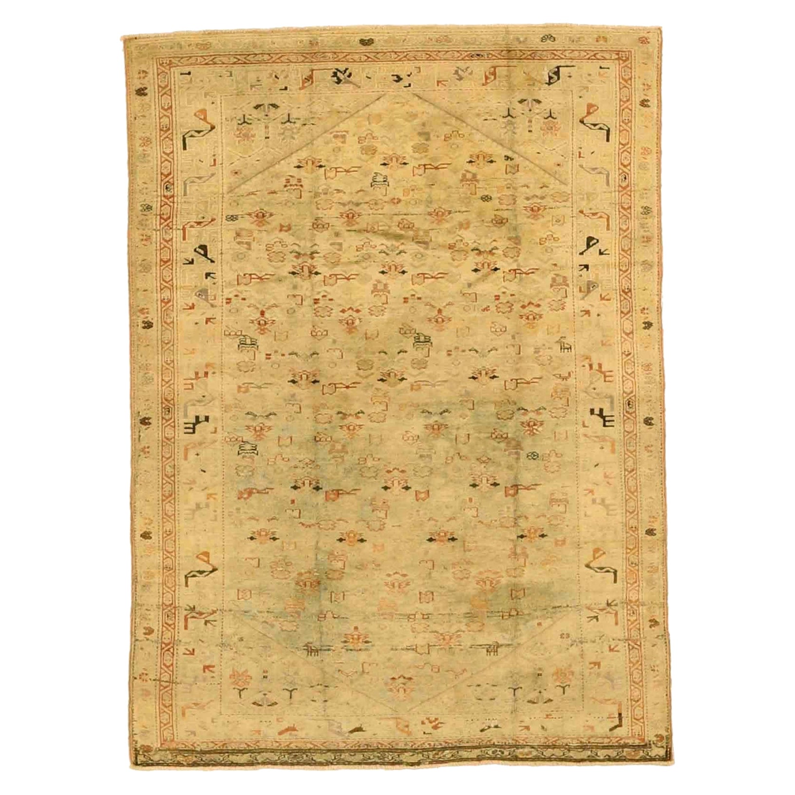 Tappeto persiano Malayer Small - Lana Marrone Avorio Rosso Design - 75658