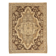 Persischer Hamadan Kleiner Teppich CIRCA 1910 - Wolle Braun Elfenbein Design - 75637