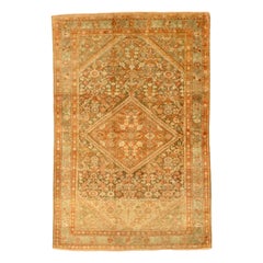 Persischer Meshkabad Small Teppich - Wolle Braun Grün Rot Design - 75663