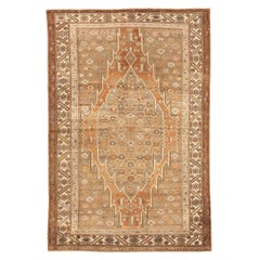 Persischer Saveh Small Teppich - Wolle Braun Elfenbein Orange Design - 75642
