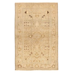 Persian Malayer Small Rug - Wool Brown Ivory Design - 75648