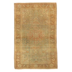 Alfombra Persa Farahan Small Design - Lana Azul Marfil Rosa - 75682