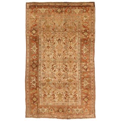 Tapis persan Bijar Small - Laine Brown Ivory Red Design - 75686