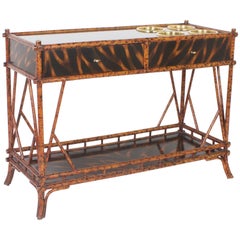 Faux Tortoiseshell Bamboo Wine Server or Console