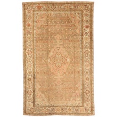 Persian Malayer Small Rug - Wool Ivory Pink Taupe Design - 75687
