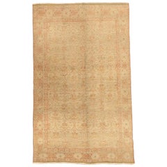 Persian Mahal Small Rug - Wool Ivory Pink Design - 75669