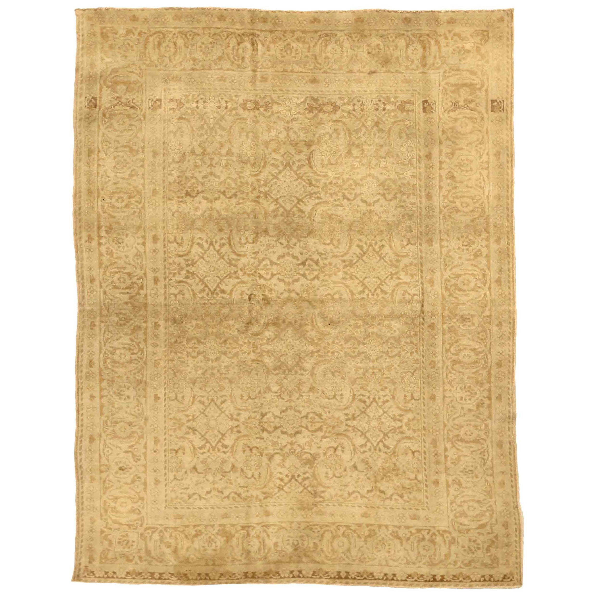 Persischer Täbris Small Teppich CIRCA 1910 - Wolle Braun Elfenbein Design - 75671