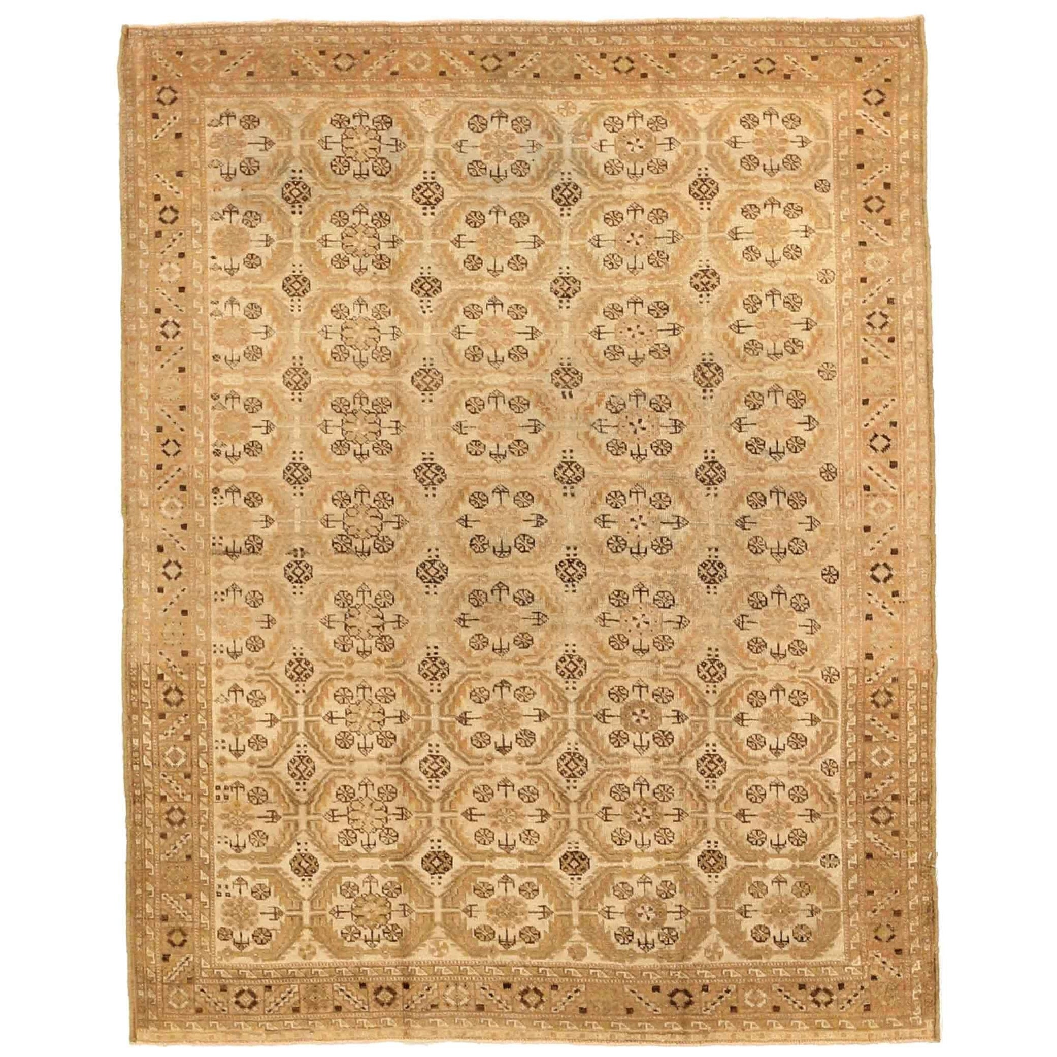 Tappeto persiano Malayer Small - Lana Marrone Avorio Design - 75705