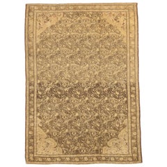 Persian Malayer Small Rug - Wool Brown Ivory Design - 75706
