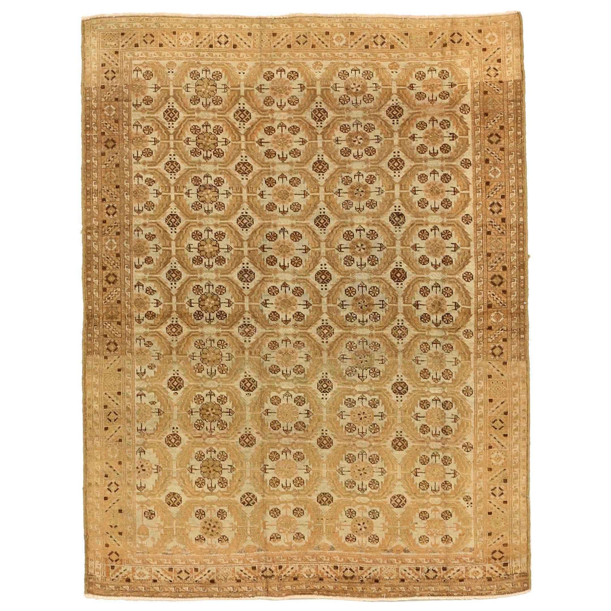 Persischer Afshar Small Teppich - Wolle Braun Elfenbein Design - 75673