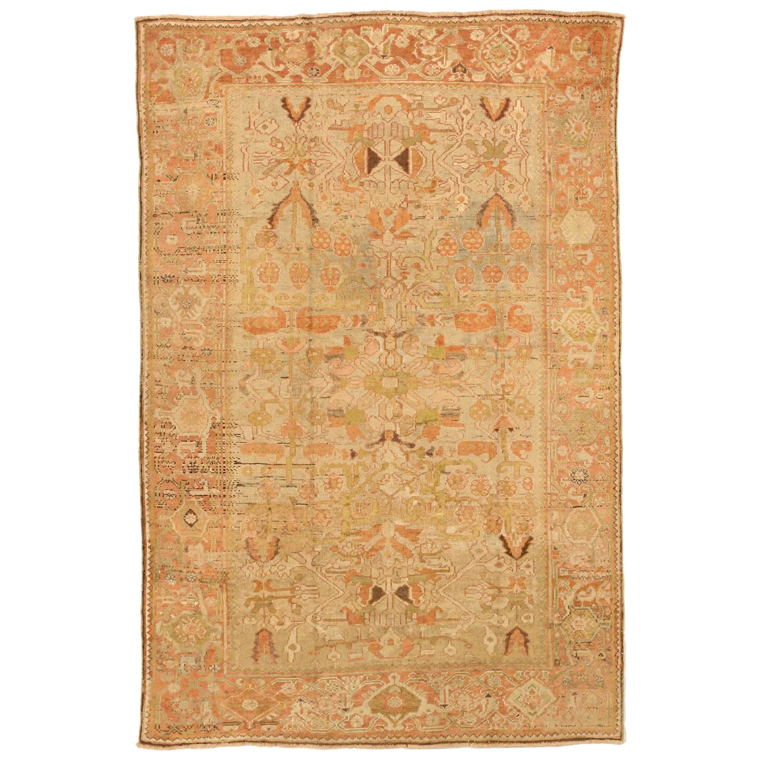 Persischer Bakhtiari Small Teppich - Wolle Grün Elfenbein Rosa Design - 75711