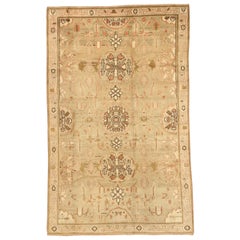 Persian Malayer Small Rug - Wool Brown Ivory Pink Design - 75694