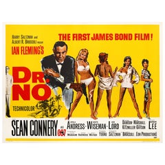 Affiche originale du film britannique Quad « Dr. No » de James Bond, 1962