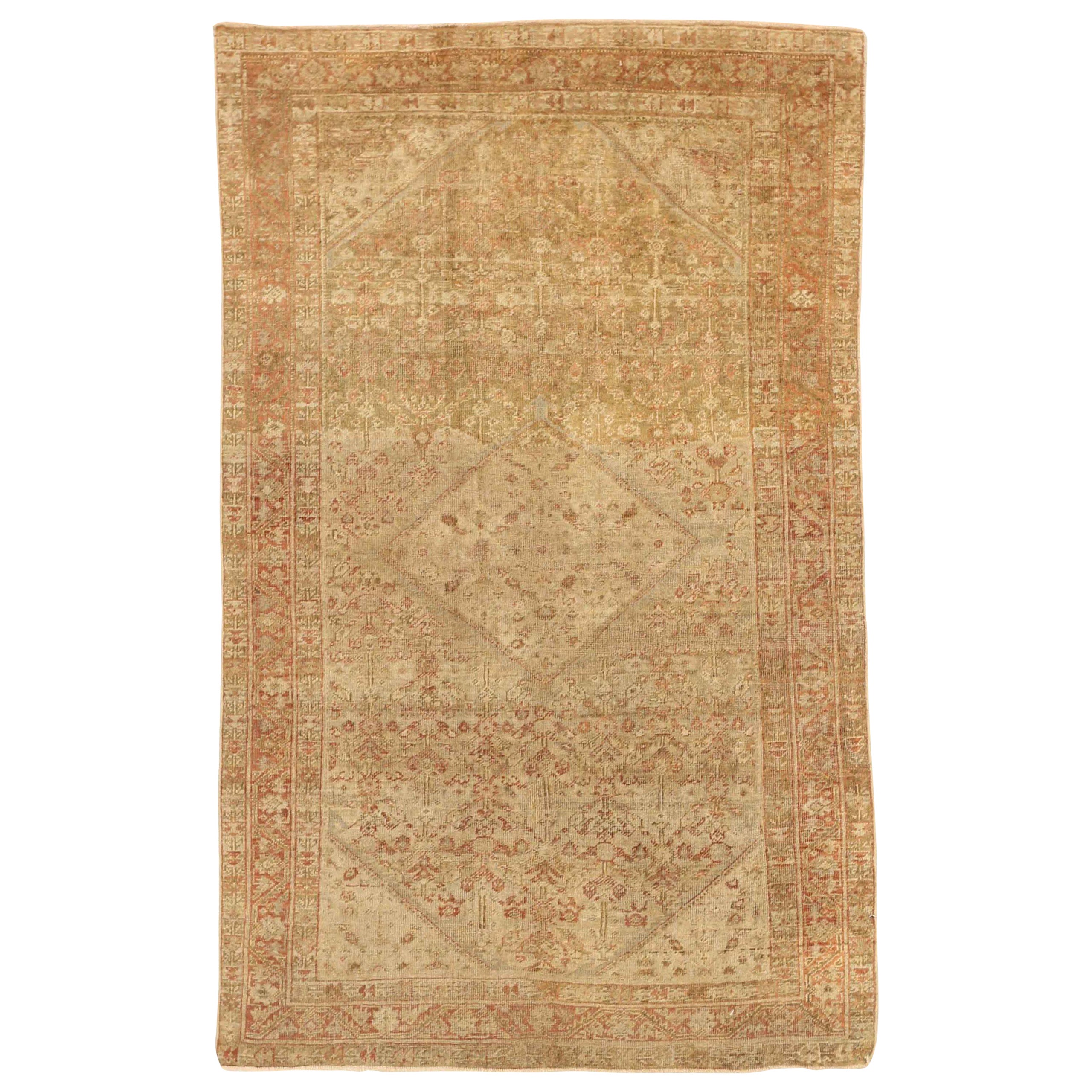 Persischer Meshkabad Small Teppich - Wolle Braun Elfenbein Rot Design - 75715