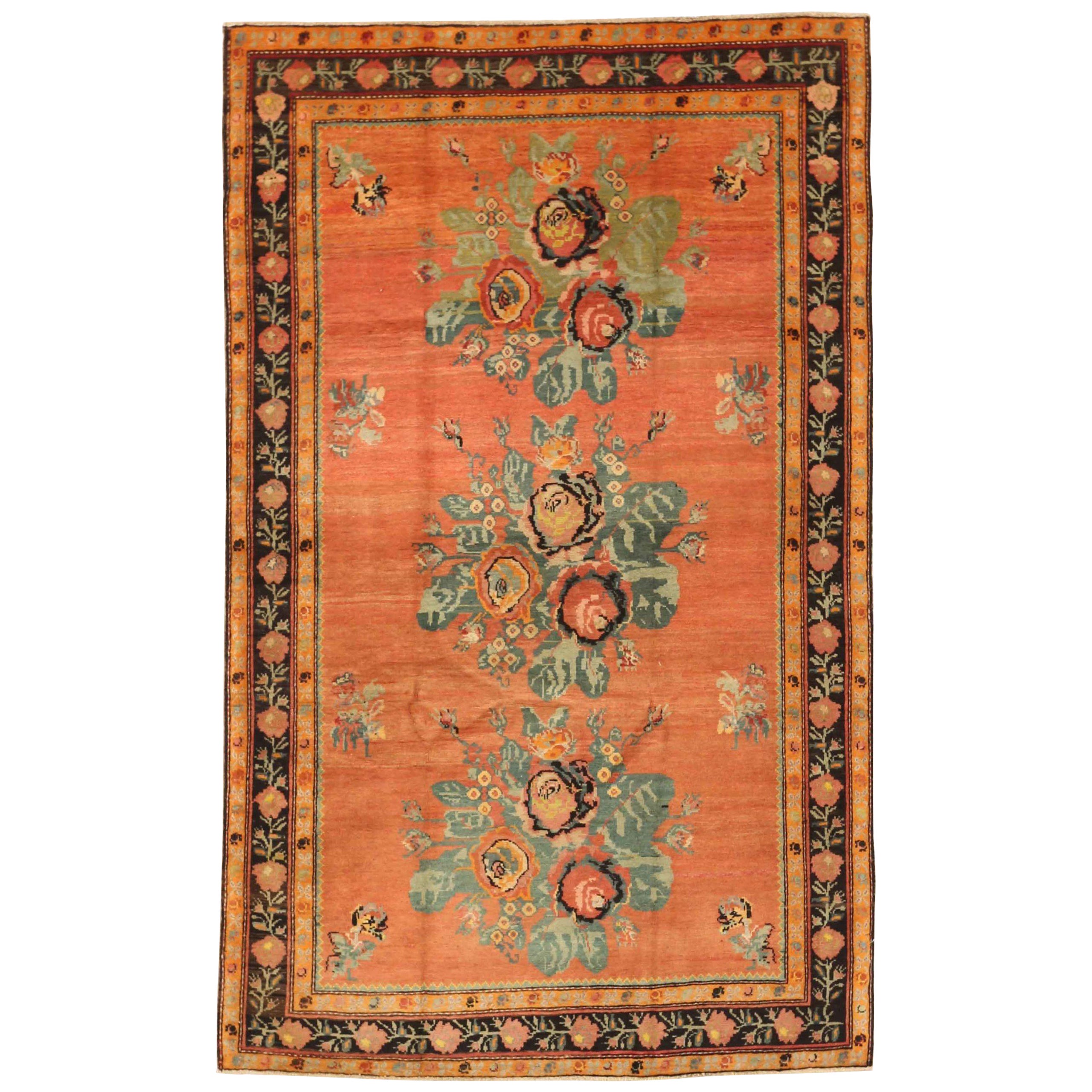Tappeto persiano Karabagh piccolo - Lana Verde Rosa Rosso Giallo - 75724