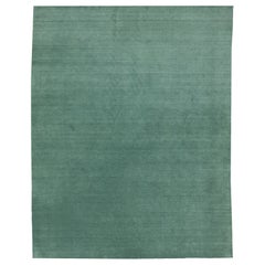 Modern Handmade Gabbeh Plush Wool Rug In Green By Apadana