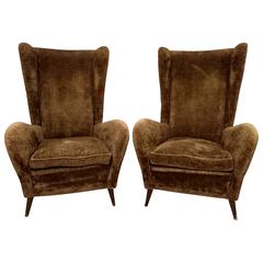 Vintage Mid-Century Italian Wingback Armchairs