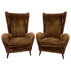 Pair of Italian Wingback Armchairs 4