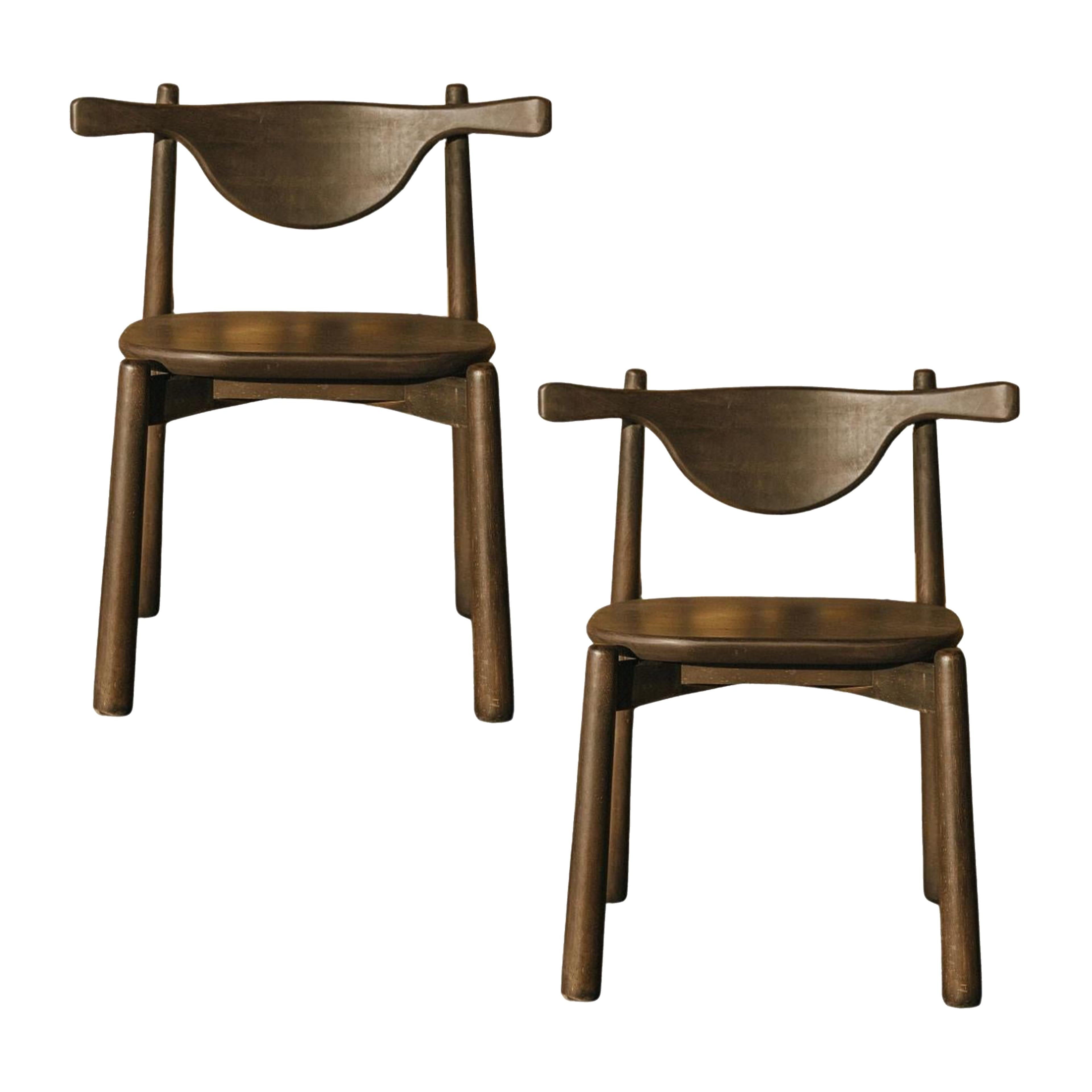 Set of 2 Dining Chair Aratu. All solid wood.