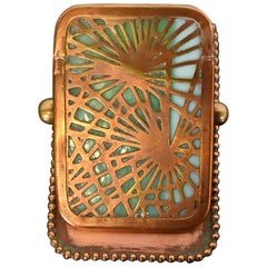 Tiffany Studios New York Pine Needle Pattern Bronze and Slag Glass Paper Clip