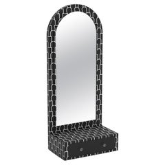Mush Black Floor Mirror with Drawer