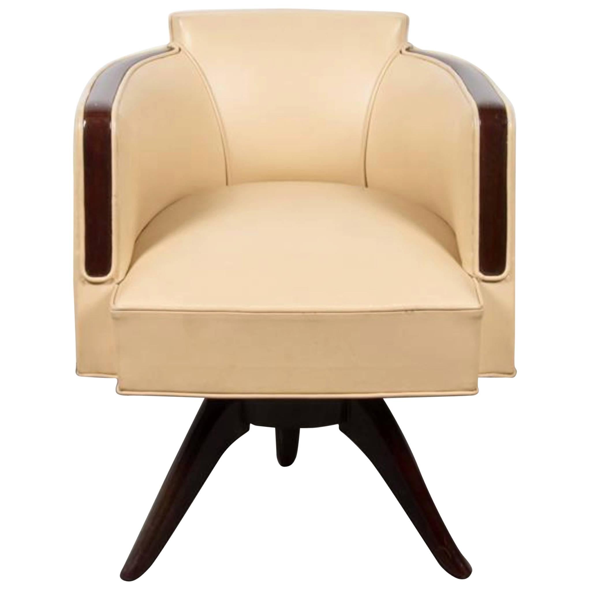 Very Chic Art Deco Style Armchair or Desk Chair For Sale