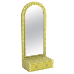 Miroir de sol jaune citron avec tiroir