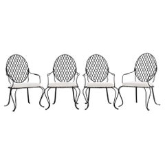 Juego de cuatro sillones de comedor de jardín Rose Tarlow Twig de hierro