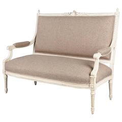 French Louis XVI Style Painted Settee, Early 1900s 4